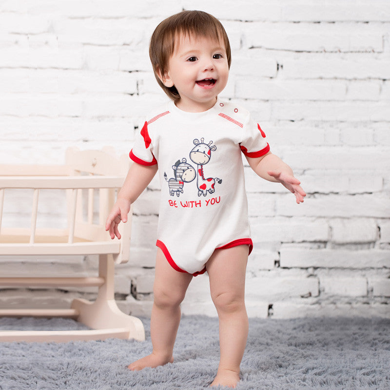 Baby Kurzärärmelte Furz Kleidung Baby Jumpsuit Dreieck Neugeborenes Baby Strampler Sommer