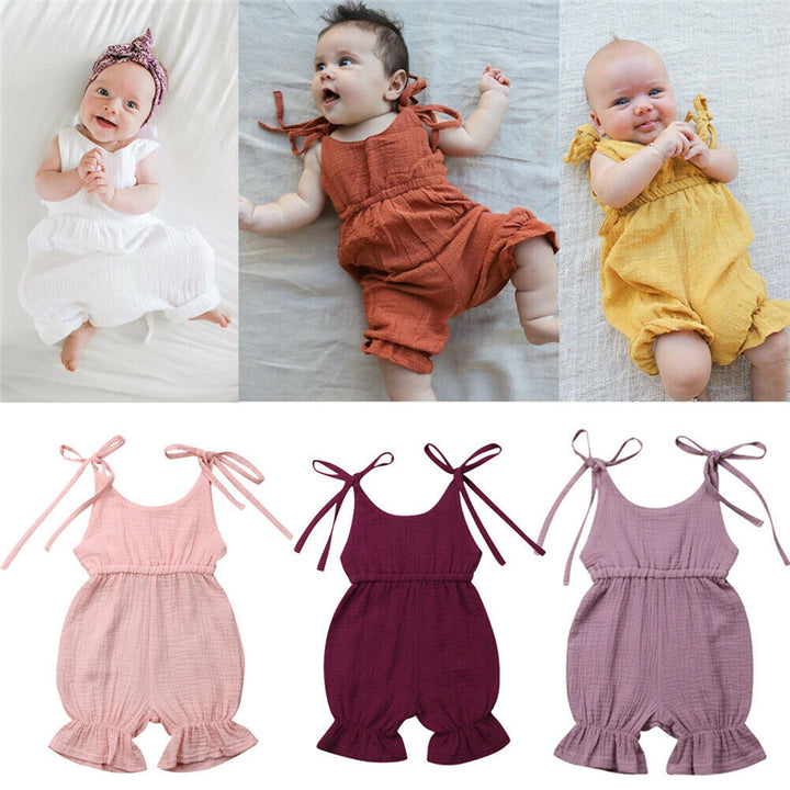 NIEUWE ARVALS NEEMBOBY TODDLER BABY MEISJES Mouwloze Solid Romper Jumpsuit Outfit