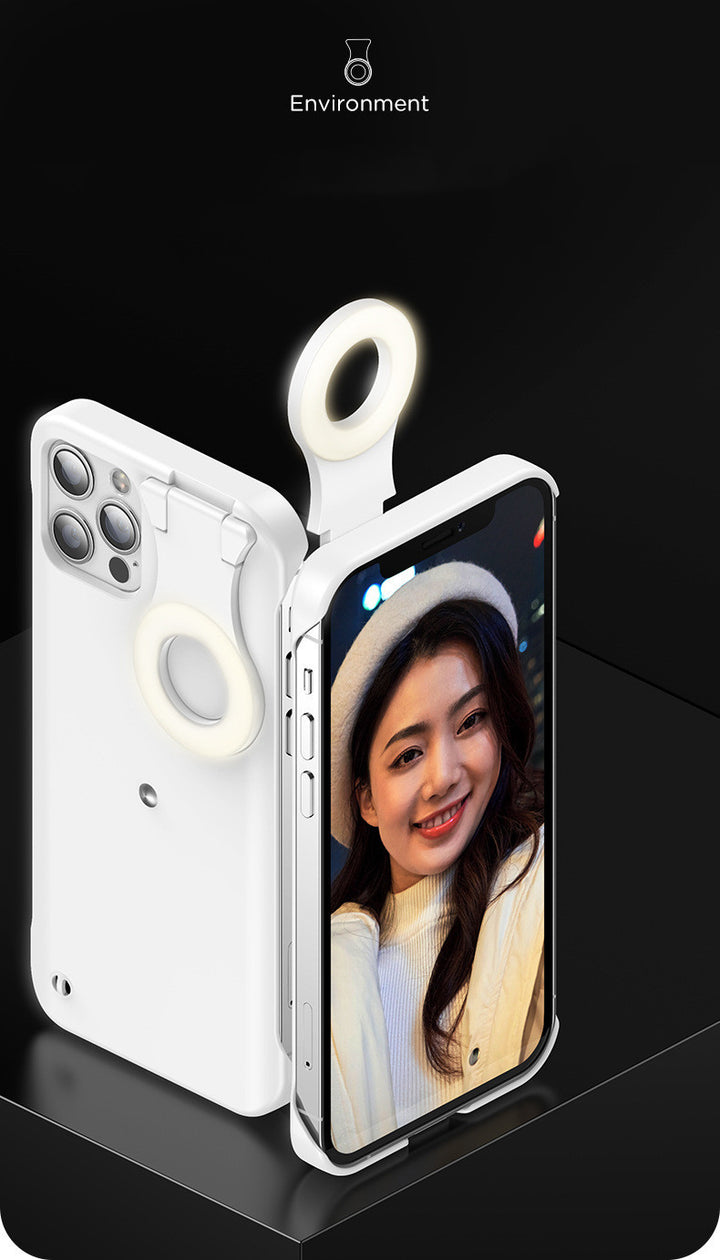 Yhteensopiva täyttövalojen selfie -kauneusrenkaan puhelinkotelon vakaa kuori täydellinen hehkukansi valokuvan ottaminen