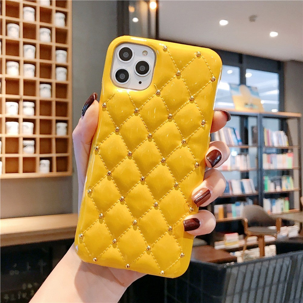 Compatible with Apple, Small Fragrance Leather Case Iphone Max Mobile Phone Shell Rivets For Apple 8Plus Protection