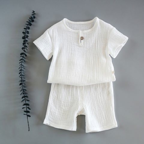Бебе лято памук мек комплект деца къси шорти с къс ръкав в две части детски дрехи памук и бельо деца дрехи момчета