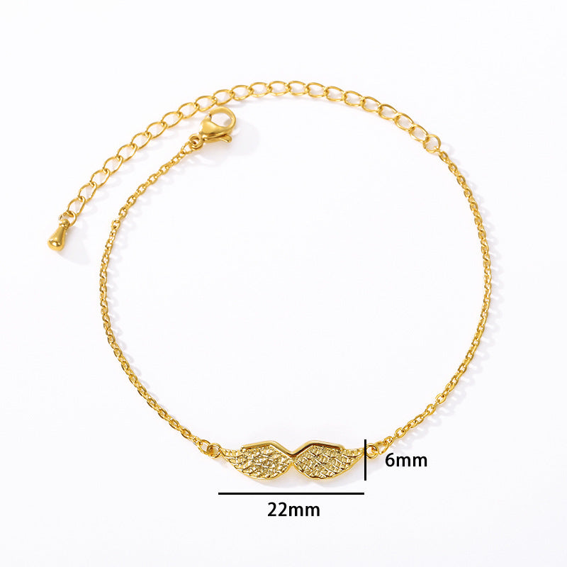 Gold Angel Wing Charm Bracelet Bracelet Women