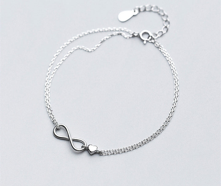 S925 Silver Bracelet Femmes Bracelet à double bracelet Sweet Hand Bijoux