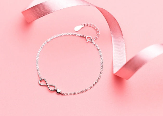 S925 Silver Bracelet Women Double Bracelet Sweet Hand Jewelry