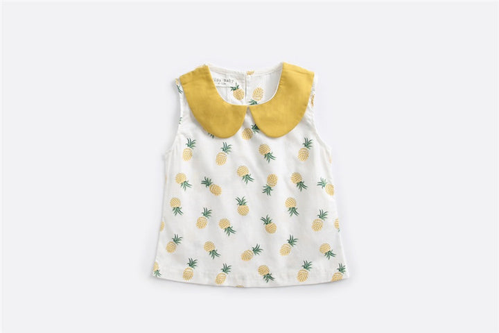 Baby zweiteiliger Sommer Baumwollkleidung Kleidung Baby T-Shirt ärmellose