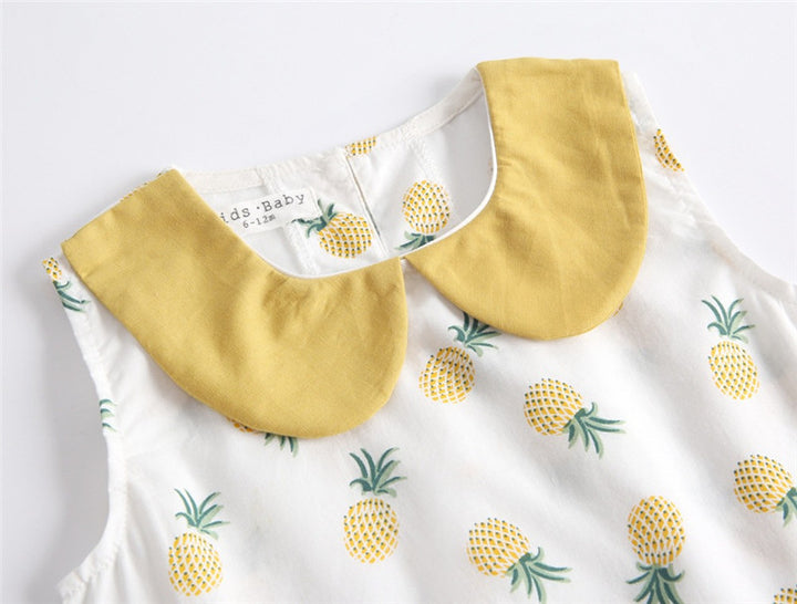 Bebek iki parçalı yaz pamuklu çocuk giyim bebek tişört kolsuz