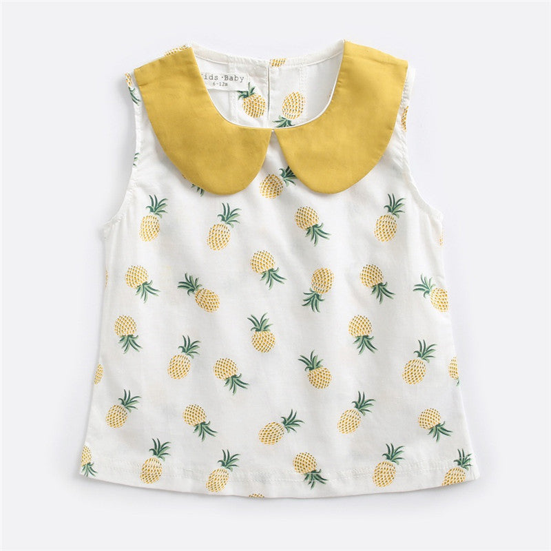 Baby Two-Piece Summer Cotton Children's Clothing Baby T-shirt ärmlös