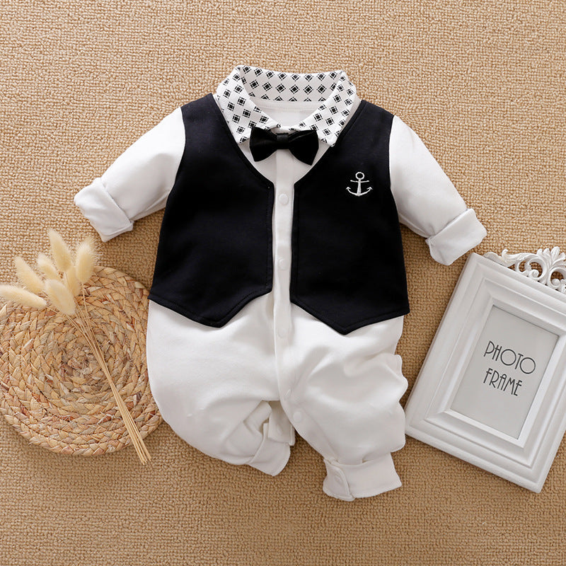 Baby Jumpsuit Spring och Autumn Models Foreign Trade Gentleman Baby Clothes Långärmad babykläder babykläder