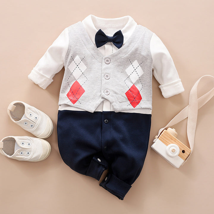Baby Jumpsuit Frühlings- und Herbstmodelle Außenhandel Gentleman Baby Kleidung langärmelte Babykleidung Baby Kleidung