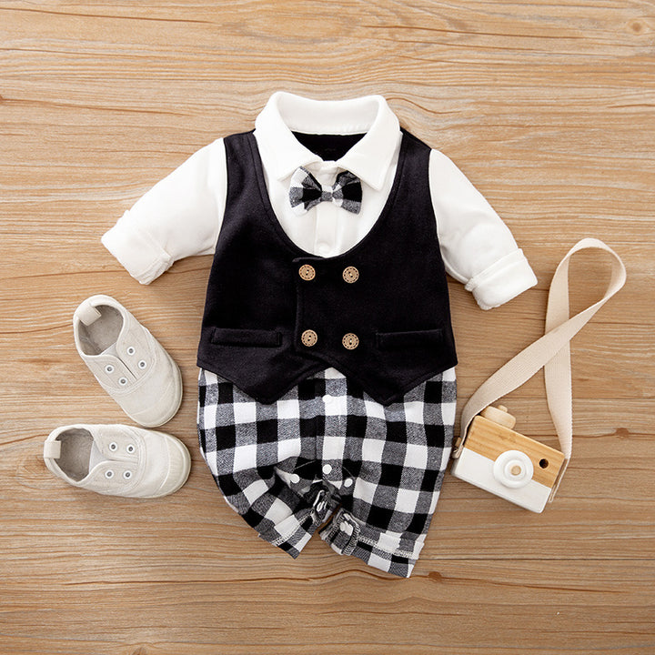 Baby Jumpsuit Spring och Autumn Models Foreign Trade Gentleman Baby Clothes Långärmad babykläder babykläder