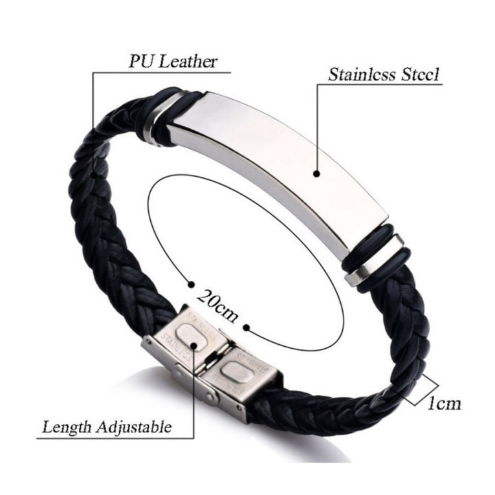 Personalisierte Schmuck Armband für Frauen Männer PU Lederarmband