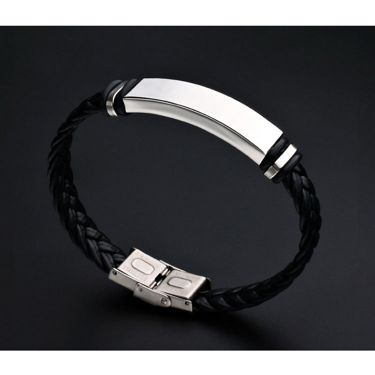 Personliga smycken anpassade armband för kvinnor män pu läder armband