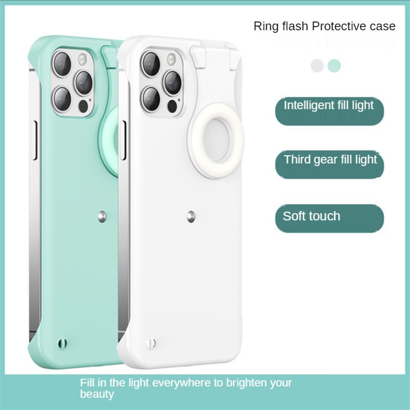 Compatible avec remplissage Light Selfie Beauty Ring Phone Case stable Shell Shell Perfect Glow Cover Take Photo