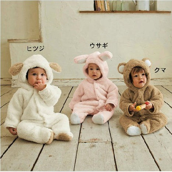 Bebek Ayı Hayvan Romper, bebek tek parçalı kapitone sonbahar ve kış çocuklar