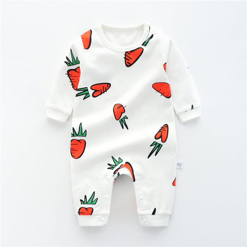 Baby Jumpsuit Spring And Autumn Cotton Baby Romper Romper Long-Sleeved Thin Spring Baby Clothes Bag Fart Clothes Spring Clothes