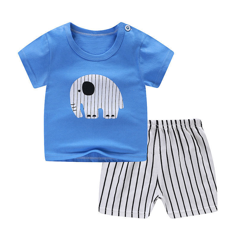 Sommer spedbarn nyfødt baby gutt klær barn klær sett for jenter barn t-skjorte shorts 2 stk antrekk bomull uformelle klær