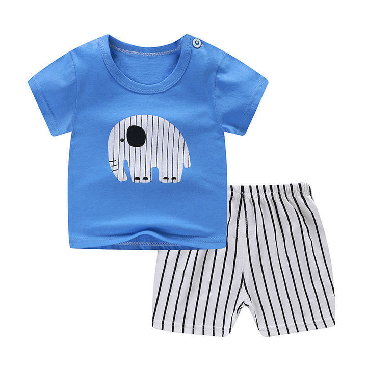 الصيف الرضع الوليد بيبي بوي ملابس الأطفال مجموعة ملابس للفتيات الاطفال تي شيرت السراويل 2 قطعة ملابس القطن ملابس كاجوال