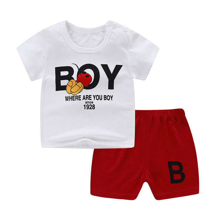 Sommar spädbarn nyfödda baby pojke kläder barn kläder set för flickor barn t-shirt shorts 2st.
