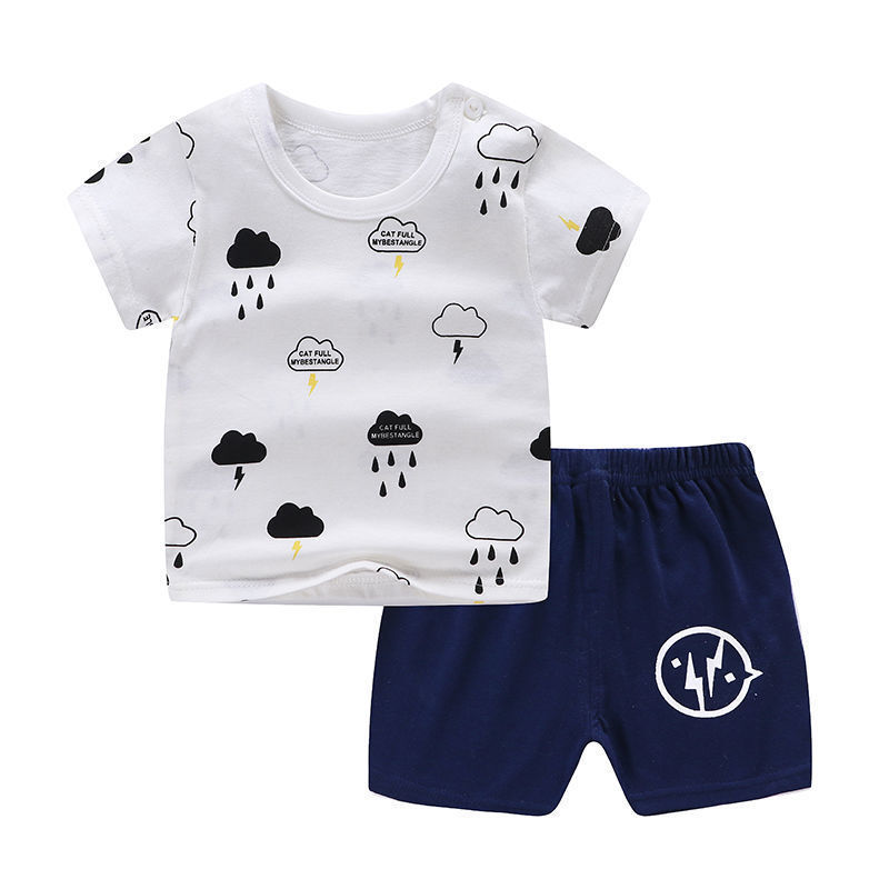 Yaz Bebek Yenidoğan Erkek Bebek Giysileri Çocuk Giysileri Kızlar İçin Set Çocuklar T-Shirt Şort 2 adet kıyafetler pamuklu gündelik kıyafetler
