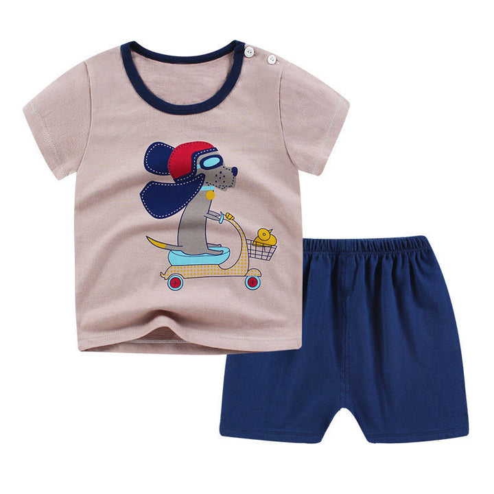 Kesäpaikan vastasyntyneen poikavauvan vaatteet Lasten vaatteet Tyttöjen lapsille t-paita shortsit 2kpl asut puuvillan rento vaatteet