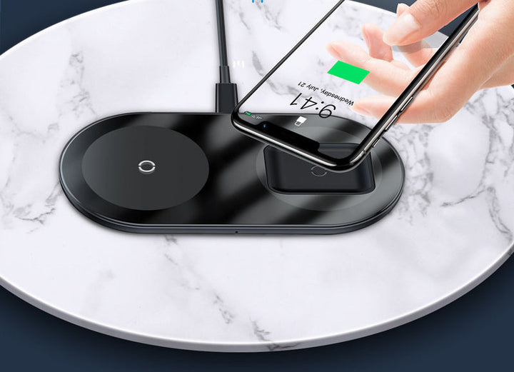 Minimalist 2-in-1 Wireless Charger Pro Version pentru telefoane Pods