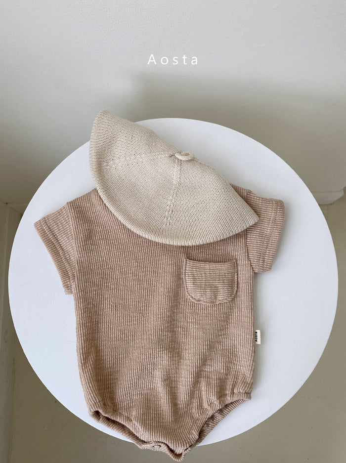 Lasten vaatteet T-paita kesävauvavaatteet yksivärinen kolmiolaukku pieru vauvan romper-loose lyhythihaiset rento lasten housut