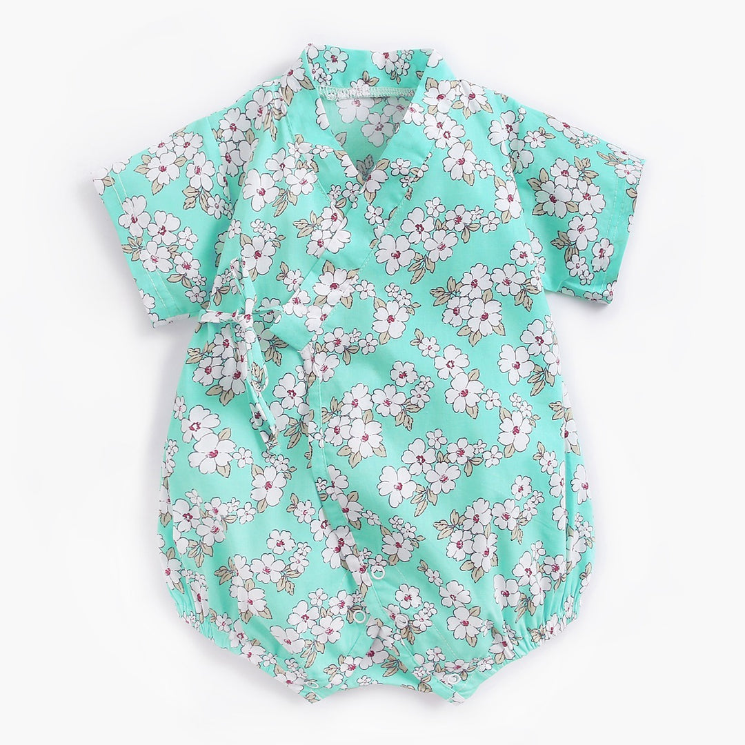 Babykleidung Sommer Baby Onesies Blumenschnallpacks Retro Japaner Yukata -Tasche Furz Kleidung