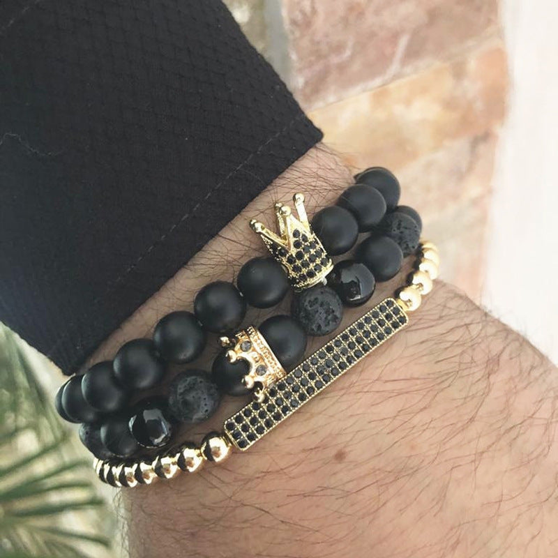 Ensemble de bracelets en perles de Pierre pour homme et femmes