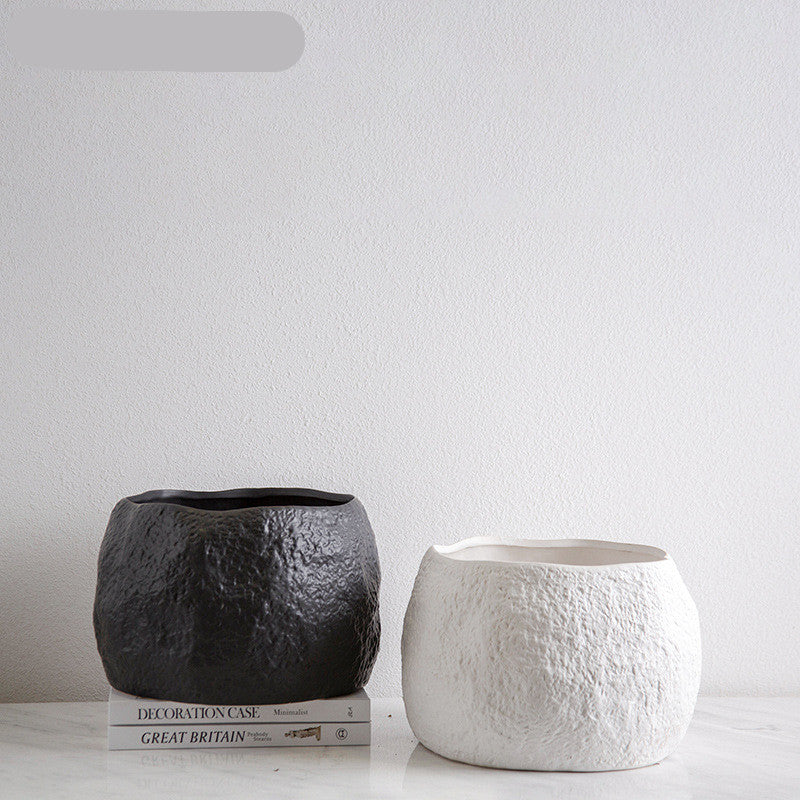 Jarrón creativo creativo de cerámica hecha a mano simple y nórdica