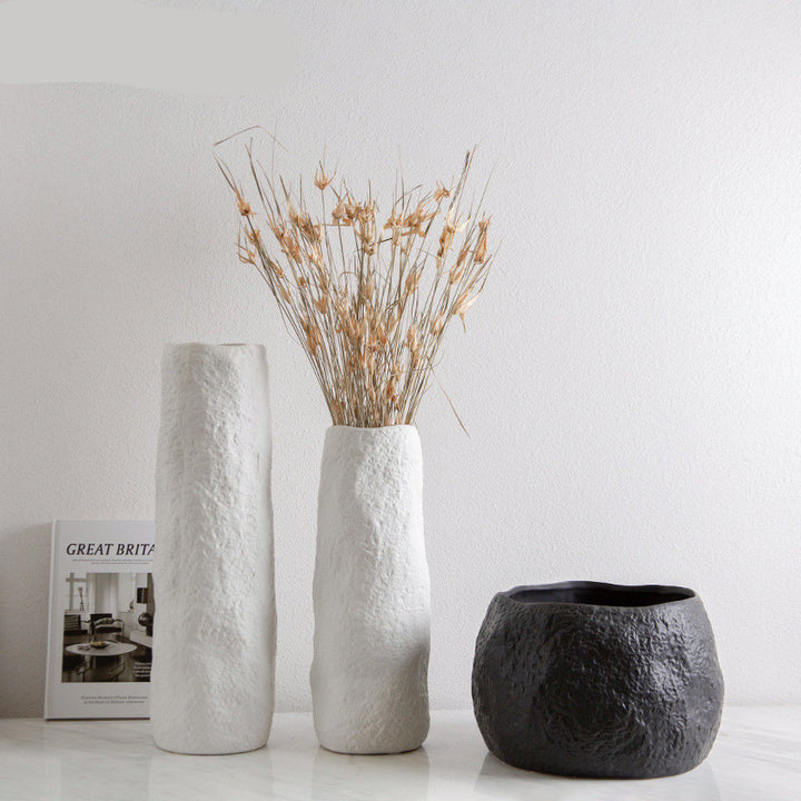 Basit İskandinav el yapımı seramik yaratıcı doğal vazo