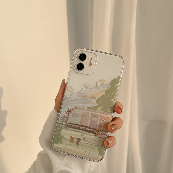 Compatibel met Apple, Oil Painting Mobile Phone Case All Inclusive