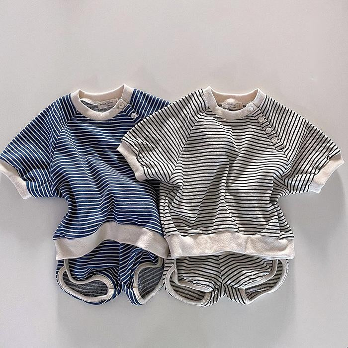 Baby Striped Shorts Set Toddler Baby Two-once Set