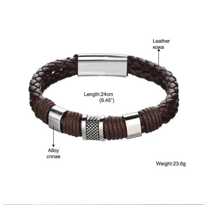 Mode noir brun tissage en cuir tressé des hommes authentiques bracelet bracelet mâles bracelets dropshipping