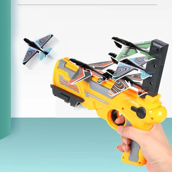 Kinderbuiten Boy Toys Hand gooien spin zweefvliegtuigmodel Launcher