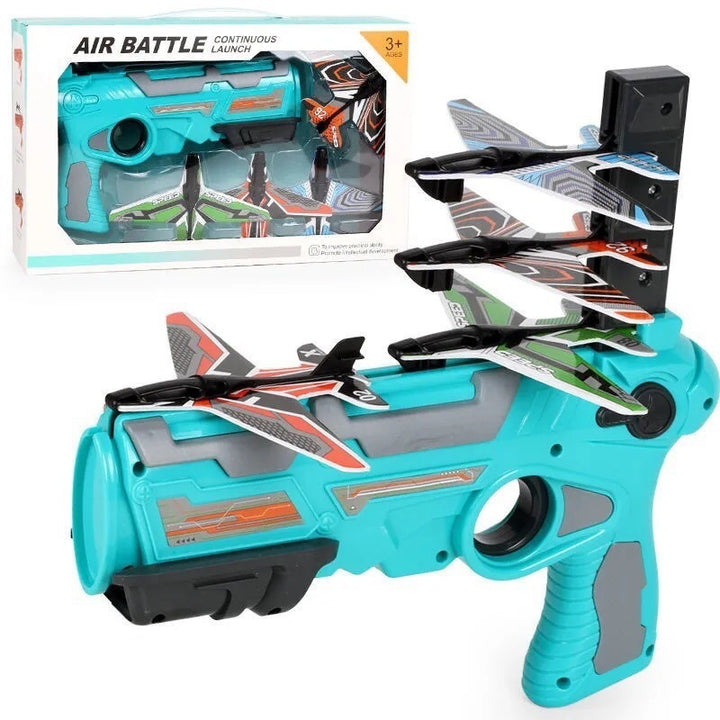 Kinderbuiten Boy Toys Hand gooien spin zweefvliegtuigmodel Launcher