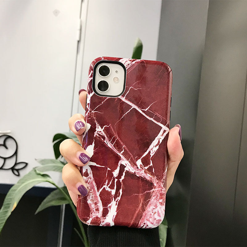 Dark green gold marble is suitable for  11 double layer mobile phone case, scratch proof package, 12pro set, drop proof xsmax