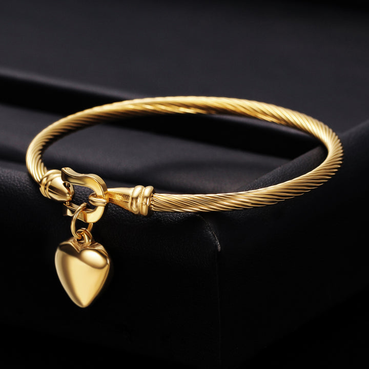 Bracelet de boucle en fer à cheval Titane en acier cardiaque pendentif