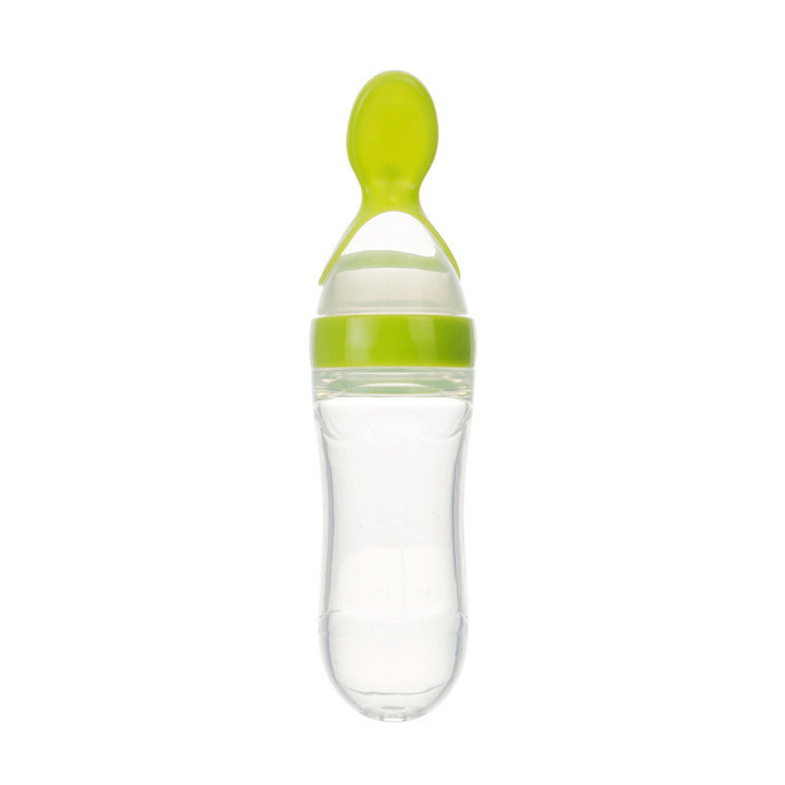 Botella de alimentación de bebé recién nacida segura para niños pequeños silicona squeeze alimentación con cuchara botella de leche alimentador de entrenamiento para bebés suplemento de alimentos