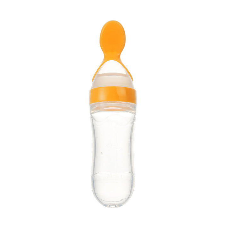 Güvenli Yeni doğan bebek besleme şişesi yürümeye başlayan çocuk silikon sıkma Besleme Kaşık Şişesi Bebek Eğitim Besleyici Gıda Takviyesi