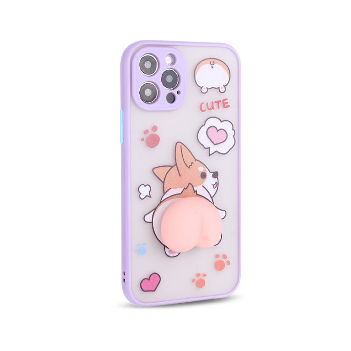 Compatible with Apple , Skin Feel Cartoon Pinch Decompression Mobile Phone Case