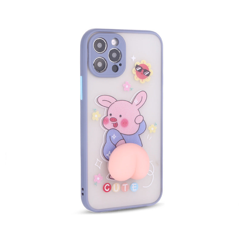 Compatible with Apple , Skin Feel Cartoon Pinch Decompression Mobile Phone Case