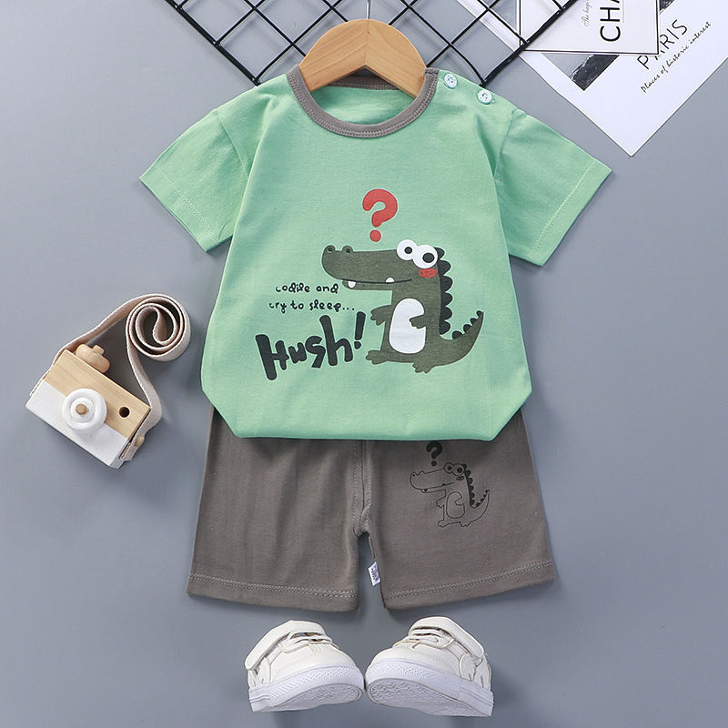 Children'S Short-Sleeved Suit Cotton Baby Summer Baby Clothes