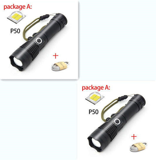 Zoom de charge USB P50 Lampe de poche