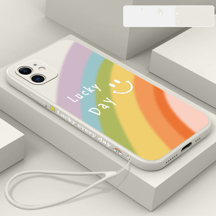 Rainbow Smiley Silicone Caja de teléfono