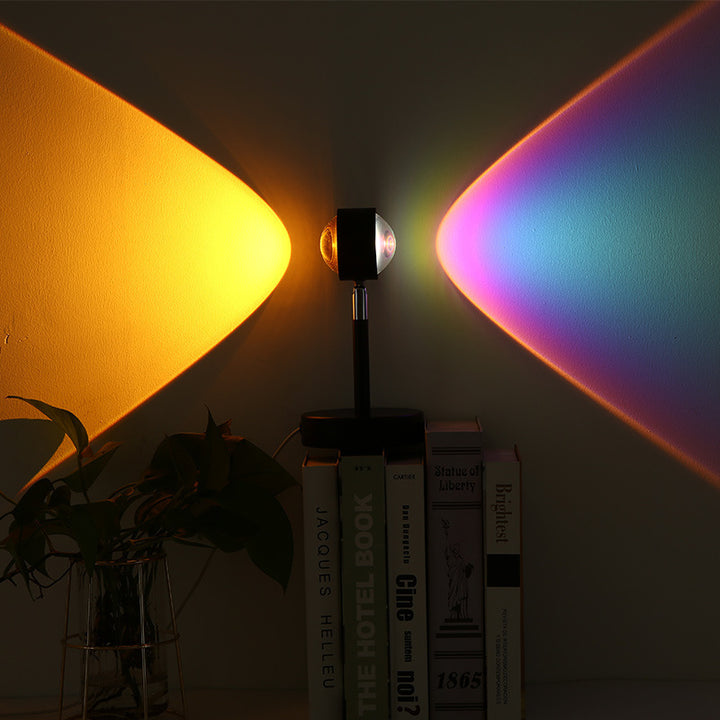 Dormitorio de la lámpara de proyección del arco iris de doble cabeza USB