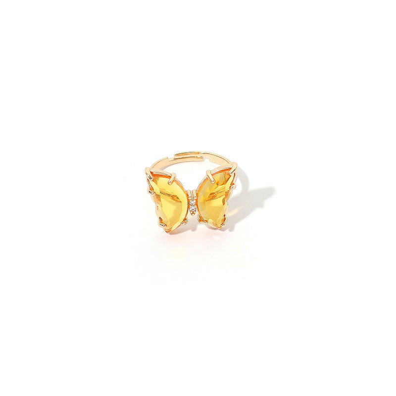 Charme Ring Butterfly pour femmes Anneaux de zircon cristal