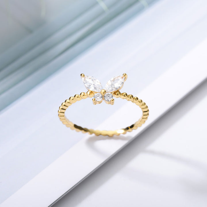 Charm vlinderring voor vrouwen Crystal Zirkon ringen goud zilver