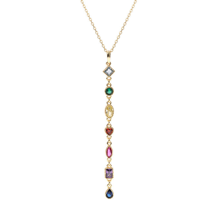 European And American Colored Gemstone Necklace