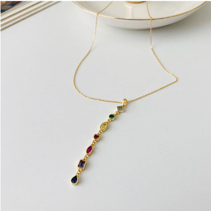 European And American Colored Gemstone Necklace
