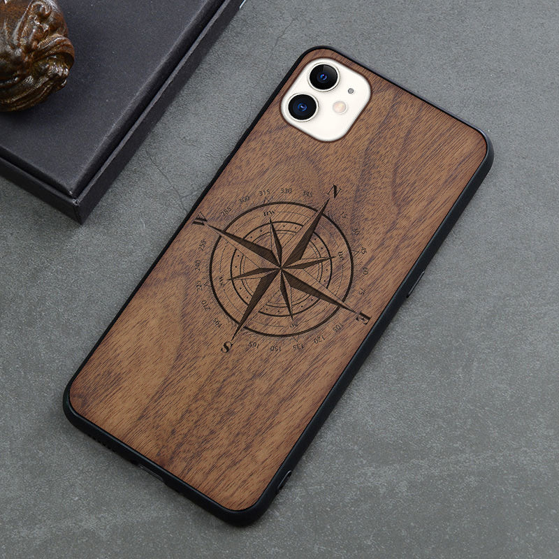 Nieuw product max houten mobiele telefoon case retro Apple 12mini anti-fall beschermende cover creatieve applicatie